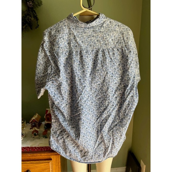 Men’s Blue White Short Sleeve Button Down Royal Testimony XL - Picture 3 of 3